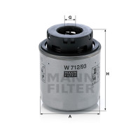 Фильтр масляный MANN-FILTER W 712/93